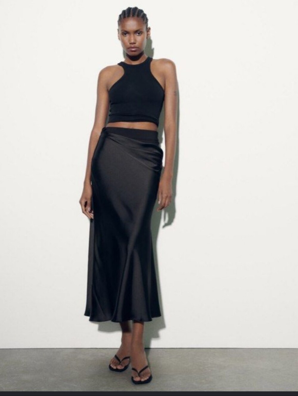 Black Satin Maxi Skirt